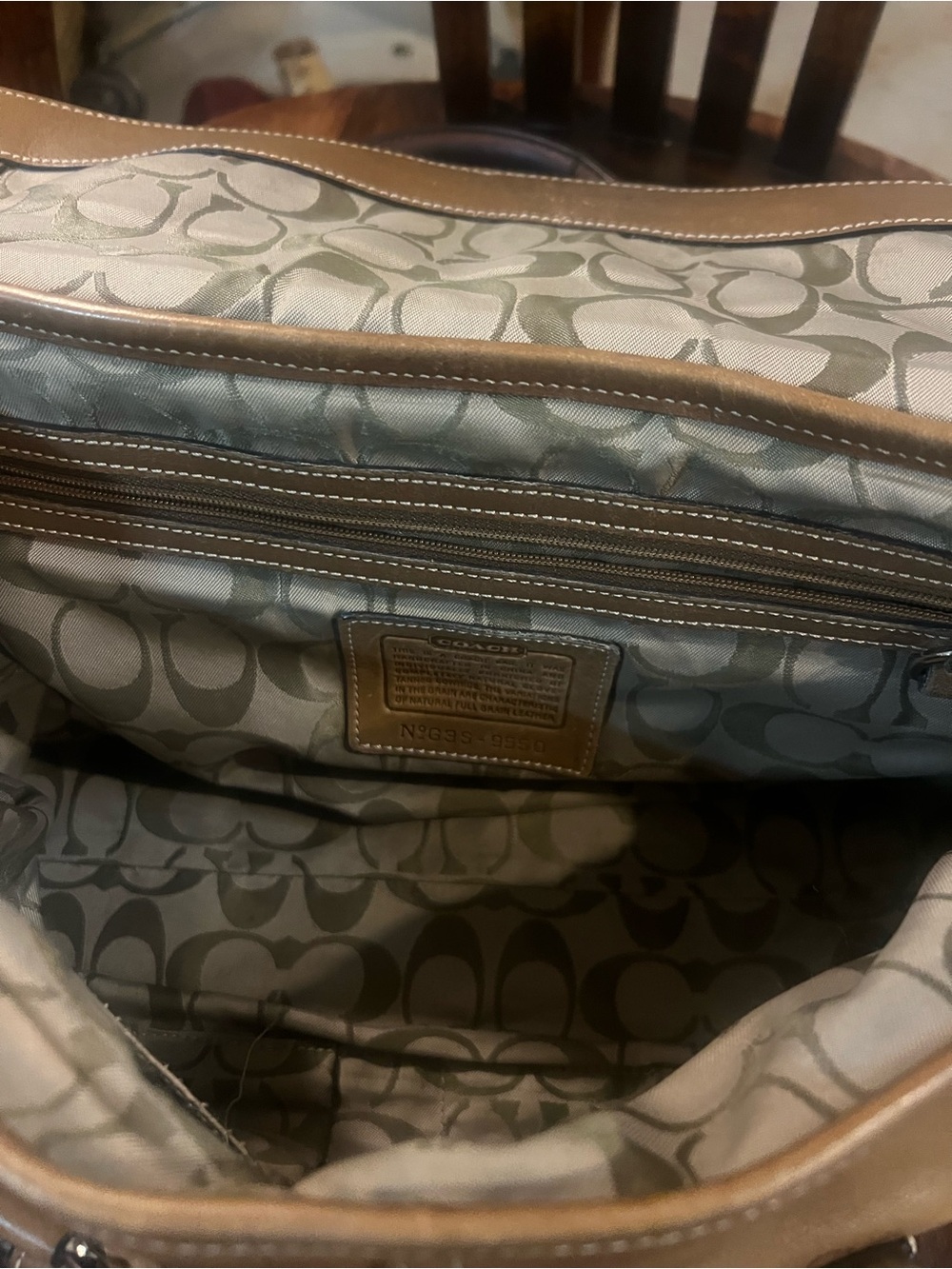 VINTAGE Coach Soho Hampton Flap Bag Tan Leather Large Buckle Satchel 9550 Y2K - Picture 3 of 6